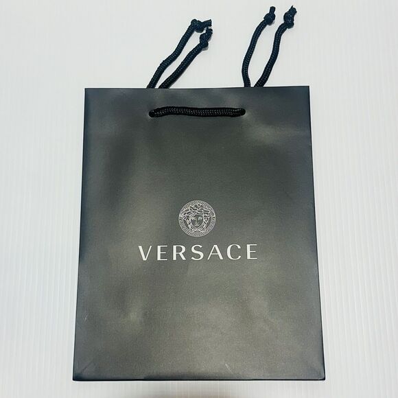 12”x9.5”x4.25” Versace Authentic Black Shopping Paper Bag Gift Tote Small - Picture 1 of 4
